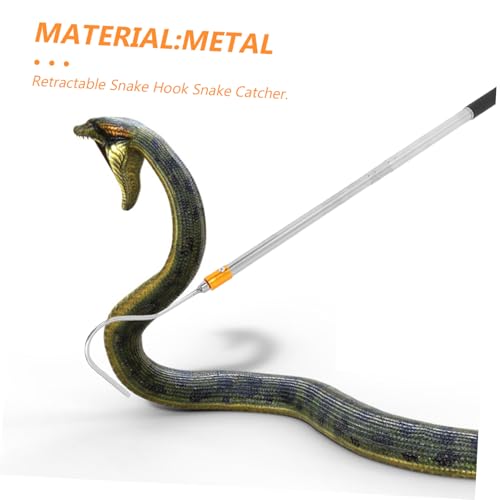 ORFOFE Telescopic Snake Catcher Tool Adjustable Stainless Steel Snake Hook for Safe and Efficient Handling Essential for Snake Catching and Reptile Control