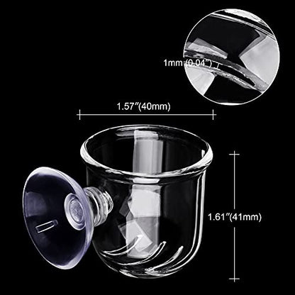 WEAVERBIRD Aquarium Crystal Glass Cone Feeder Red Worm Fish Tank Plant Shrimp Feeder Punch Cup Fish Feeding Cup with Suction Cup, 2 Pack