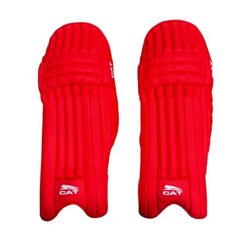 Titan Sports Professional Cricket Leg Guards for Adults Red/White | Lightweight, Match-Ready Pads | Right/Left Handed Options - color: Red White
