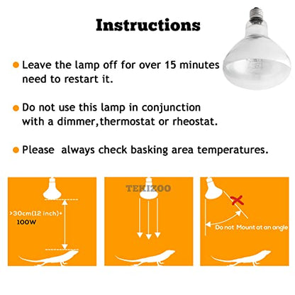 100W UVB UVA Heating Lamp Self-Ballasted Bulb Full Spectrum Basking Spot Light lamp for Reptile and Amphibian