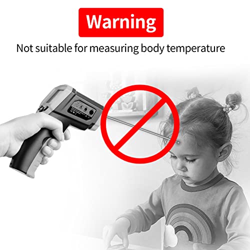 Infrared Thermometer Laser Temperature Gun -58°F ~1832°F(-50°C ~ 1000°C), Heat Gun for Cooking, Laser IR Surface Tool for Pizza Oven, Meat, Engine, with Adjustable Emissivity