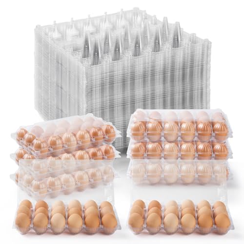 40PCS Plastic Egg Cartons 18 Count,Clear Egg Cartons Cheap Bulk | Reusable Egg Holder for Family,Pasture,Farm Markets Display - Medium Egg Containers 3x6 Grids - style: 3x6Grids-40count