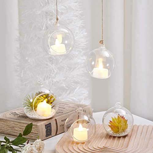 Hanging Candle Holder, Globe Tea Light Holder, Hanging Vase, Terrarium, Orbs Container, Micro Landscape DIY for Home, Office, Wedding (3.15" 6Pcs) - color: 3.15" 6pcs