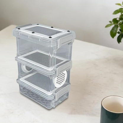 Mealworm Breeding Kit, 3 Layer Breed Live Feeder Worm Farm for Reptiles, High Capacity Mealworm Farm for Reptiles, Bearded Dragons, Leopard Geckos, Birds, Chickens, Lizards