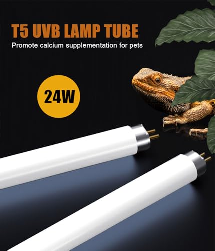 3 Pack T5 UVB Reptile Light 24W 10.0,UVA UVB Light Bulb for Reptiles, Reptile UVB Lamp Tube for Bearded Dragon - size: 24W T5 Tube