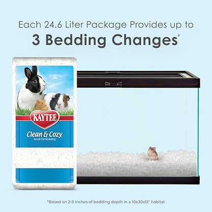 Kaytee Clean & Cozy White Paper Bedding, Made for Small Animals, 24.6 Liters - size: 24.6 Liter