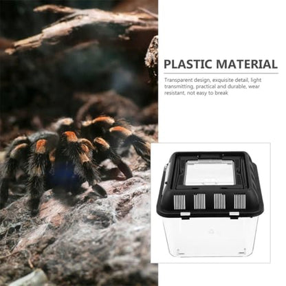 SHINEOFI Transparent Turtle Habitat Box with Ventilation Lightweight Reptile Breeding Container for Turtles Spiders and Reptiles Compact and Transport Case
