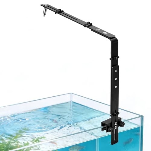 Adjustable Aquarium Light Bracket, Suitable for 13mm Aquarium Walls, Black | Universal Aquarium Light Stand, Fits for Reptile, Fish Tank LED, Plant Lamps, 2.8mm Thick Aluminum Alloersal
