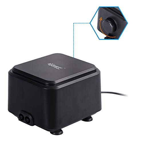 hygger Quiet <30dB Aquarium Air Pump, Adjustable Low Decibel Oxygen Fish Tank Pump 2 Air Outlets Ultra Silent Powerful Aerator Pump with Accessories Max 80GPH/160GPH/255GPH(5W, Up to 150Gallon) - size: 5W, Up to 150Gallon