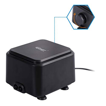 hygger Quiet <30dB Aquarium Air Pump, Adjustable Low Decibel Oxygen Fish Tank Pump 2 Air Outlets Ultra Silent Powerful Aerator Pump with Accessories Max 80GPH/160GPH/255GPH(5W, Up to 150Gallon) - size: 5W, Up to 150Gallon