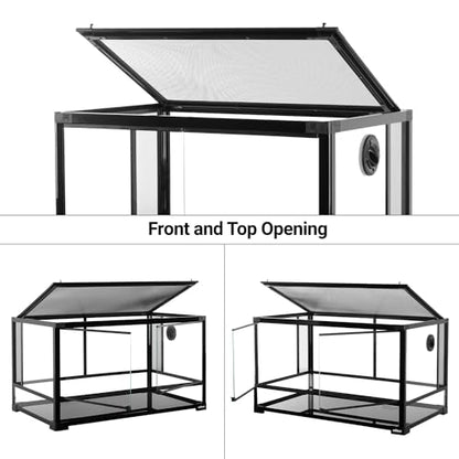 Glass Reptile Terrarium, 32"x16"x16" Bearded Dragon Tank with One-Hand Opening Front Doors, Top and Front Ventilation, Reptile Lounge Habitat for Bearded Dragon Ball Python Snake Gecko - style: 32"x16"x16"(36 Gal)