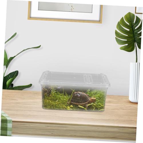 Abaodam Reptile Feeding Box Multi Functional Terrarium for Reptiles Spiders Crabs Frogs Compact Lightweight Habitat with Breathable Durable Container for Easy Feeding
