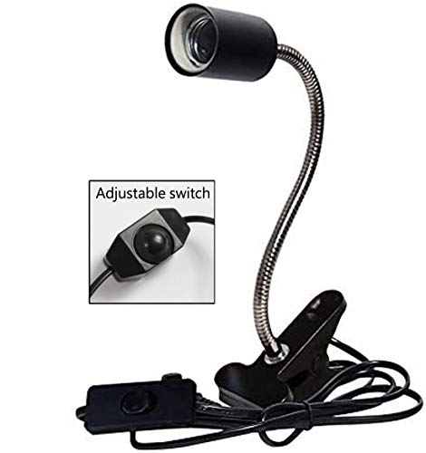UVA UVB Light Bulb Reptile Ceramic Heat Lamp Pet Heating Bulb Holder Clamp Lamp Fixture Heating Light Lamp For Reptiles,Aquarium Reptile Light Adjustable Habitat Lighting Stand,110V-130V(Black)