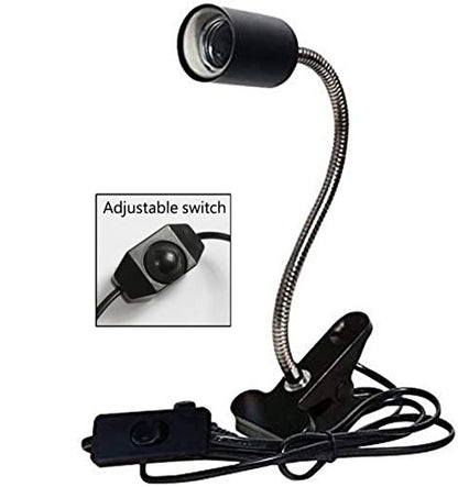 UVA UVB Light Bulb Reptile Ceramic Heat Lamp Pet Heating Bulb Holder Clamp Lamp Fixture Heating Light Lamp For Reptiles,Aquarium Reptile Light Adjustable Habitat Lighting Stand,110V-130V(Black)