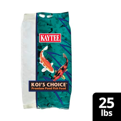 Kaytee Koi’s Choice Floating Fish Food for Koi, Goldfish & Pond Fish | Supports growth. Fish food pellets for all seasons. 35% protein, fish meal first, highly digestible koi food - size: 25 Pound (Pack of 1)