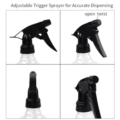 Spray Bottles 7pcs 8oz Empty Plastic Spray Bottle with Adjustable Nozzle for Hair and Cleaning Solutions Includes Funnel and Labels | Clear Plastic, Adjustable Nozzles, Funnel and 7 Name Labels, for Hair Care Cleaning Plants and Household Liquids
