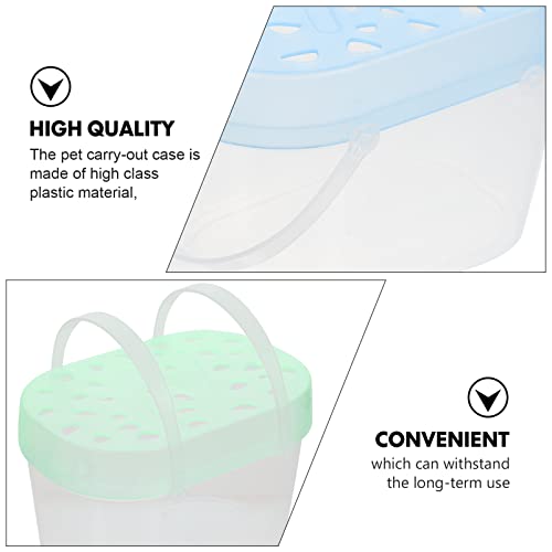 3Pcs Travel Turtle Carrier Portable Turtle Tank Terrarium Habitat Case Hamster Travel Cage Plastic Reptile Habitat Container Small Animal Carriers (Random Color)