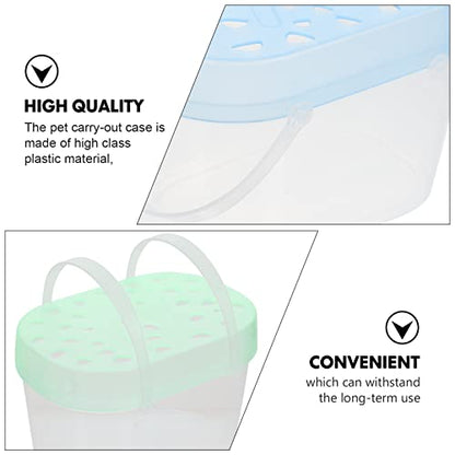 3Pcs Travel Turtle Carrier Portable Turtle Tank Terrarium Habitat Case Hamster Travel Cage Plastic Reptile Habitat Container Small Animal Carriers (Random Color)