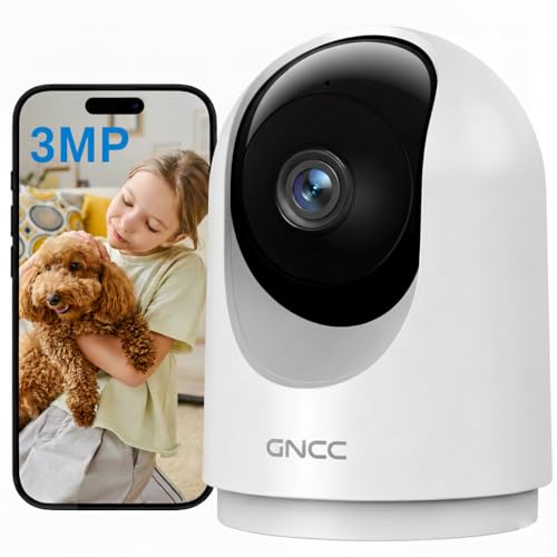 GNCC 2K Indoor Security Camera, Baby/Pet Camera with Phone App | Motion Detection, Baby/Pet Camera with Phone App, Night Vision, 2-Way Audio, TF/Cloud Storage, Works with Alexa & Google Home - color: 2K-1pack