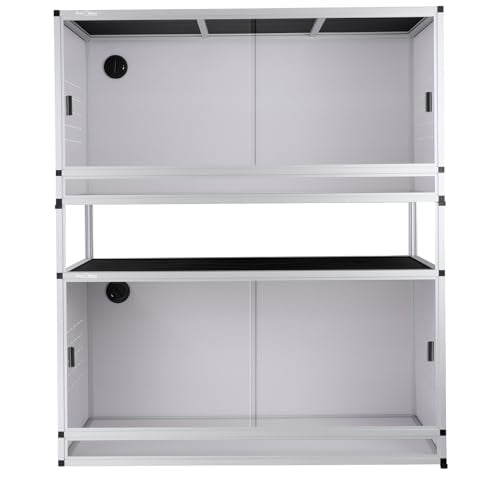 Reptile Enclosure 40x16x16'' Large Reptile Terrarium Habitat Tank for Bearded Dragon Gecko Lizard Snake, 44 Gallon Wide Breeding Lounge Vivarium Area with Sliding Doors Lock - size: 40x16x16'' - 44 Gallon - 2pcs with spacers