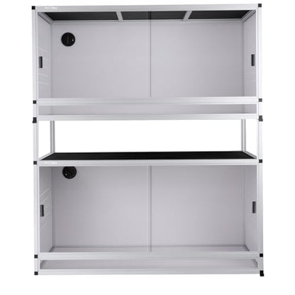 Reptile Enclosure 40x16x16'' Large Reptile Terrarium Habitat Tank for Bearded Dragon Gecko Lizard Snake, 44 Gallon Wide Breeding Lounge Vivarium Area with Sliding Doors Lock - size: 40x16x16'' - 44 Gallon - 2pcs with spacers