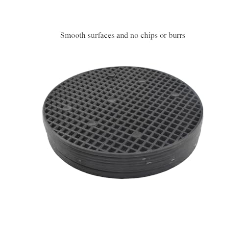 HAHIYO 10PCs 4Inch/10Cm Black Round PP Plastic Flower Pot Hole Mesh Pad Bottom Grid Mat Bonsai Drainage mesh Hole Screens Gasket Prevent Soil Loss Breathable Gasket Drainage Netting for Bonsai - size: Round-4In-10P