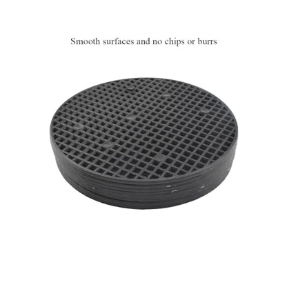 HAHIYO 10PCs 4Inch/10Cm Black Round PP Plastic Flower Pot Hole Mesh Pad Bottom Grid Mat Bonsai Drainage mesh Hole Screens Gasket Prevent Soil Loss Breathable Gasket Drainage Netting for Bonsai - size: Round-4In-10P