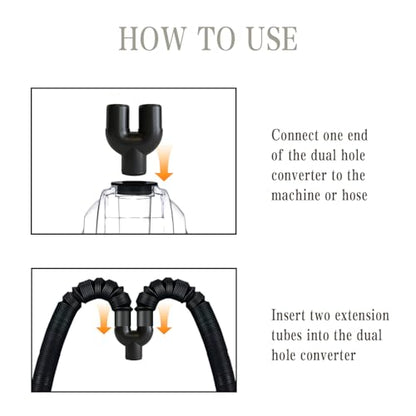Extension Tube/Hose for COOSPIDER 380B and 500B Reptile Fogger, Accessories of Reptile Humidifier with Hose, Suction Cup, 2 in 1 Joint, Reptile Mister Parts for Reptiles Amphibians and Terrarium