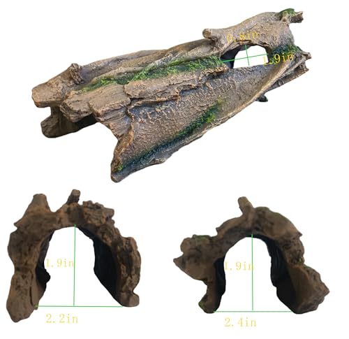Nature-Inspired Hideout:The Best Bark-Texture Hide for Reptile or Fish - size: Small