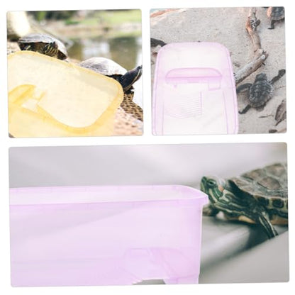 Totority 4pcs Turtle Tank Platform Indoor Multi-Function Aquarium for Turtles Non- Ramp for Climbing Convenient Cleaning Habitat for Small Creatures Amber