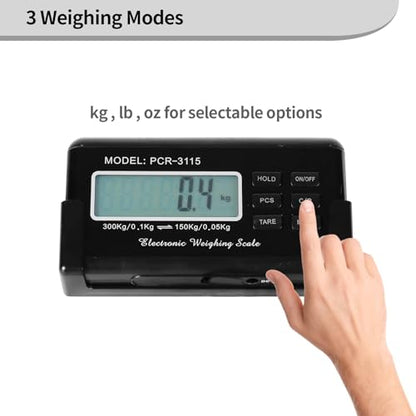 Digital Livestock Scale 660Lbs x 0.2Lbs,21'' x 17'' Veterinary Scale Pet Vet Scale Stainless Steel Platform Animal Scale,Electronic Postal Scale, Industrial Floor Scale