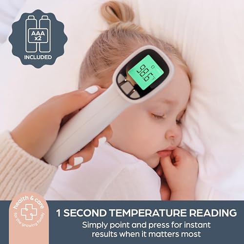 Dreambaby No Contact Baby Thermometer - One-Click Infrared Forehead Digital Thermometer for Infants, Kids & Adults - Fever Alert, 20 Memory Readings & Storage Pouch Included