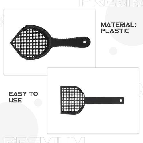 Alasum 2pcs Cat Litter Box Scooper and Reptile Sand Scoop with Fine Sifting Holes, Sturdy Plastic Material, Small and Large Size for Pet Waste Cleaning and Habitat Maintenance