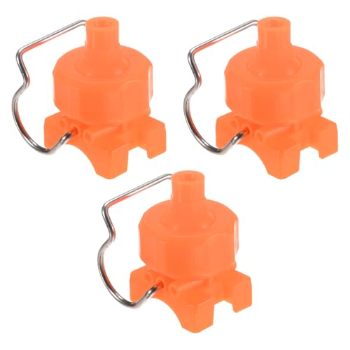 M METERXITY 3-Pack Flat Fan Spray Tips, 2mm Pore Plastic Spray Nozzle with Clip Adjustable Atomization Nozzle for 3/4" Hose, 0.24 Cubic Meters Per Hour [Orange, 65 Degree] - size: 2mm x 3/4"