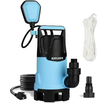KITLUCK Submersible Water Pump, 1-1/4HP 4500GPH High Flow Sump Pump with Float Switch, 23ft Power Cord, Portable Utility Water Pump for Swimming Pool, Garden Pond, Flood Basement, Tub Water Removal - style: 1-1/4 Submersible Pump