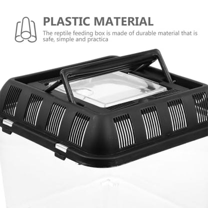 SHINEOFI Transparent Turtle Habitat Box with Ventilation Lightweight Reptile Breeding Container for Turtles Spiders and Reptiles Compact and Transport Case