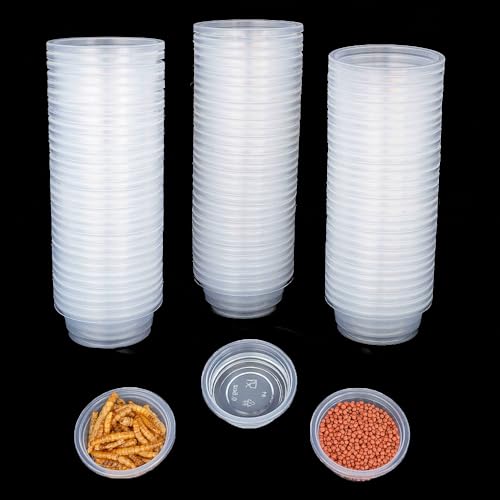 Lizard Crested Gecko Food Water Feeding Cups, 500 pcs, 0.5oz | Reptile Feeder Bowls, For Lizard and Other Small Pet, Ledge Accessories Supplies