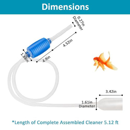 Fish Tank Gravel Cleaning Tools Aquarium Cleaner Hand Siphon Vacuum Pump Water Changer Turtle Tank Accessories