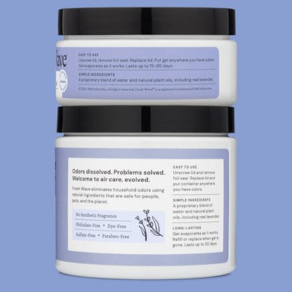 Fresh Wave Lavender Odor Eliminator Gel 2-Pack 15 oz & 7 oz Air Freshener | Plant-based formula. No parabens or harsh chemicals. EPA Safer Choice. Bathroom & closet odor absorber. Refillable. - size: 22 fl oz (Pack of 2: 15 fl oz & 7 fl oz)