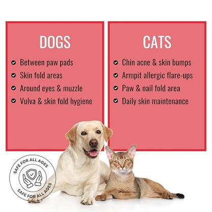 NOVEHA Pet Wipes - Formulated Pet Wipes - for Facial and Finger Folds, Underarms - 3" x 2" Size (150 Counts) - size: 150 Topical Wipes