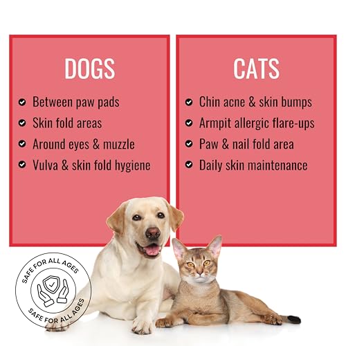 NOVEHA Pet Wipes - Formulated Pet Wipes - for Facial and Finger Folds, Underarms - 3" x 2" Size (300 Counts) - size: 300 Topical Wipes