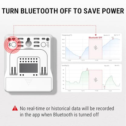 TempPro TempAir Bluetooth Hygrometer Thermometer for House | 260FT Indoor Temperature and Humidity Monitor with APP Alerts, 2-Year Data Export for Bedroom, Greenhouse, Nursery, Cellar - style: 2 Batteries