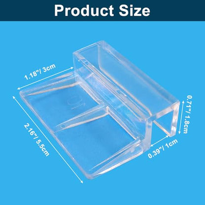Hordion 20pcs Aquarium Lid Clip, 10mm Clear Acrylic Fish Tank Lid Holder | Aquarium Glass Cover Clips for Rimless Aquarium Fish Tank - size: 10mm