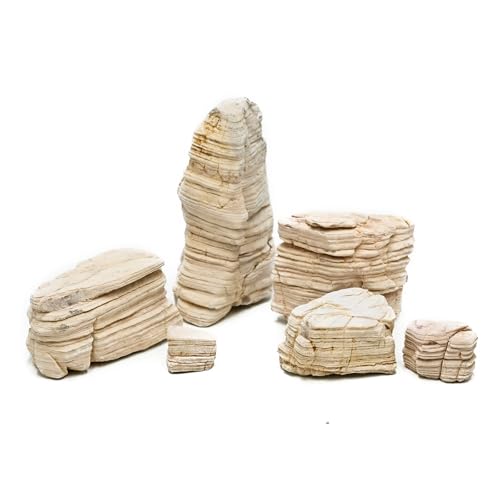 Aquarium Rocks 5lb Fish Tank Stone 2-5 inch Natural Pagoda Rocks for Aquascaping Landscaping Models Terrariums Reptile and Amphibian Enclosures-4-5Pcs - size: 5lb (2-5inch 4~5Pcs)