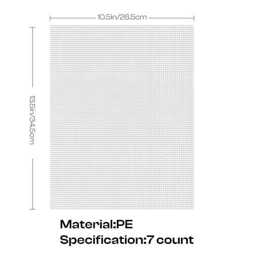 Caydo Plastic Canvas Sheets, 4 Pieces 7 Count 10.5 X 13.5 Inch Plastic Mesh | Plastic Canvas, Eye Mesh for Embroidery, Acrylic Yarn Crafting, Knit Crochet Projects and Make Dividers - color: Clear White - 4pcs
