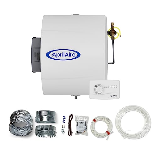 AprilAire 400M 17-gal. Whole-House Evaporative Humidifier with Manual Control for up to 5,000 sq. ft. + AprilAire Model 5843 Humidifier Installation Kit - style: Humidifier + Install Kit
