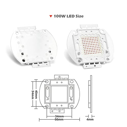 CHANZON High Power Led Chip 100W Deep Red Plant Grow Light 650nm - 660nm | (3000mA / DC 20V - 24V / 100 Watt) SMD COB Emitter Diode Components Bead for DIY Hydroponic Flowers Growing Lamp - color: L) Deep Red (660nm)