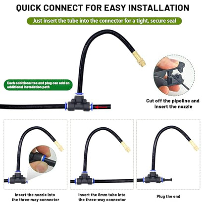 Thiswing 360° Adjustable Drip Irrigation System with 40 Nozzles | 200 FT Automatic Watering System, Raised Bed Sprinkler, Misters for Garden, Yard, Lawn & Outdoor Plants, 5/16" Tubing - size: 200FT