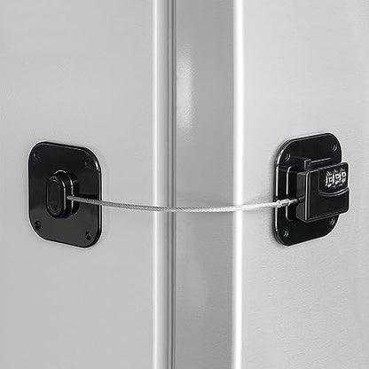Refrigerator Lock, Heavy Duty Fridge Lock, Combination Lock for Refrigerator Cabinets, Drawers, Safety, Easy Install No Keys Needed (Black-1Pack) - color: Black-1Pack