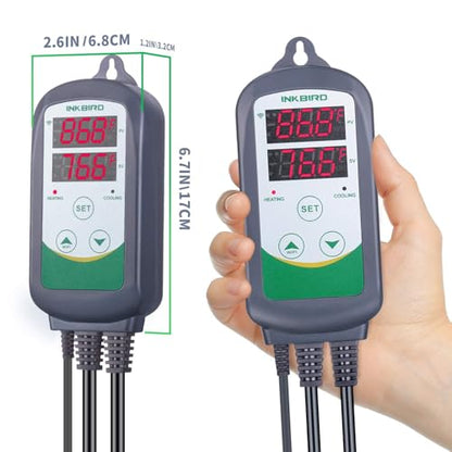 Inkbird WiFi ITC-308 Digital Temperature Controller Thermostat | Remote Monitoring Controlling for Home Brewing Fermentation Breeding Incubation Greenhouse - size: WiFi ITC-308
